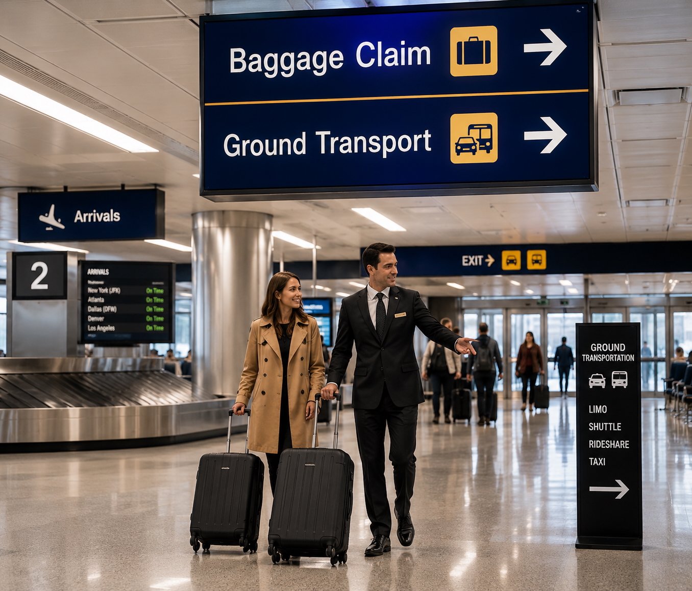 Airport baggage claim and ground transportation